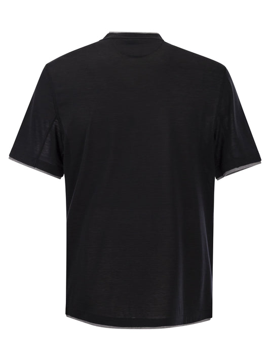 Brunello Cucinelli Men Silk And Cotton T-Shirt