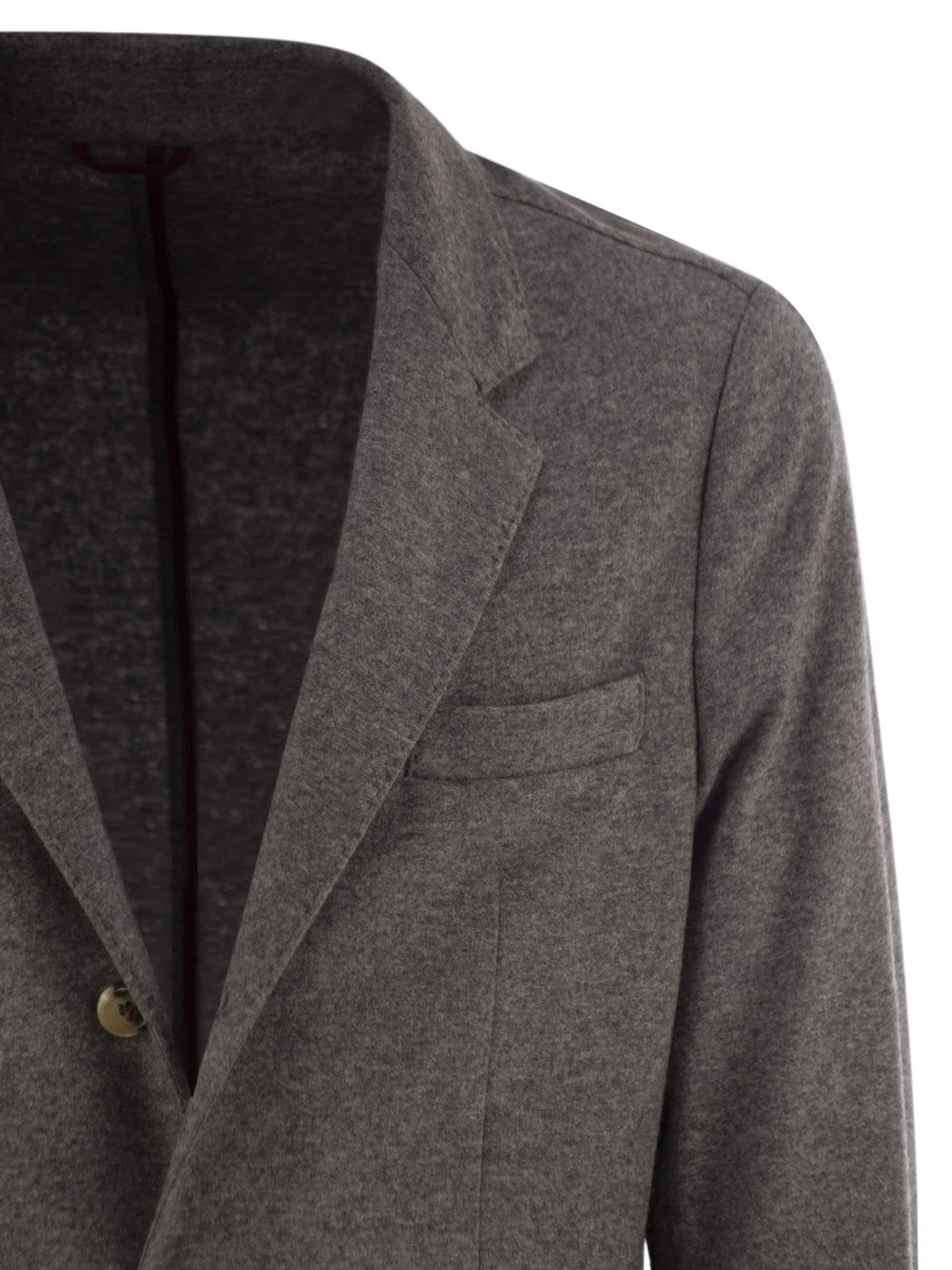 Brunello Cucinelli Men Cashmere Jersey Blazer With Patch Pockets