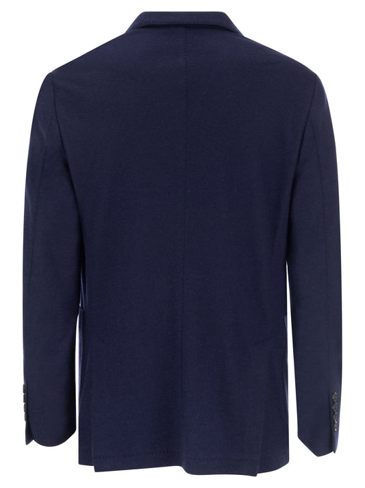Brunello Cucinelli Men Cashmere Jersey Blazer With Patch Pockets