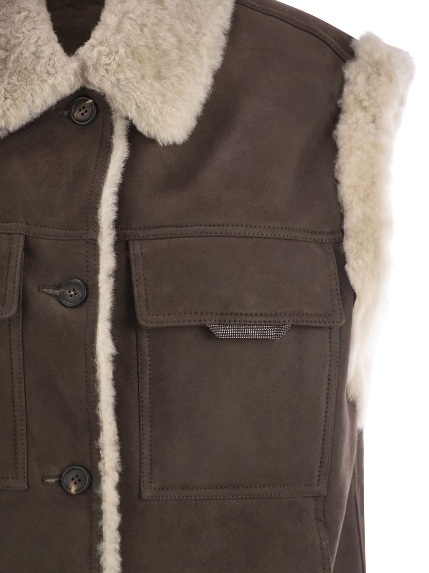 Brunello Cucinelli Women Sleeveless Shearling Outerwear