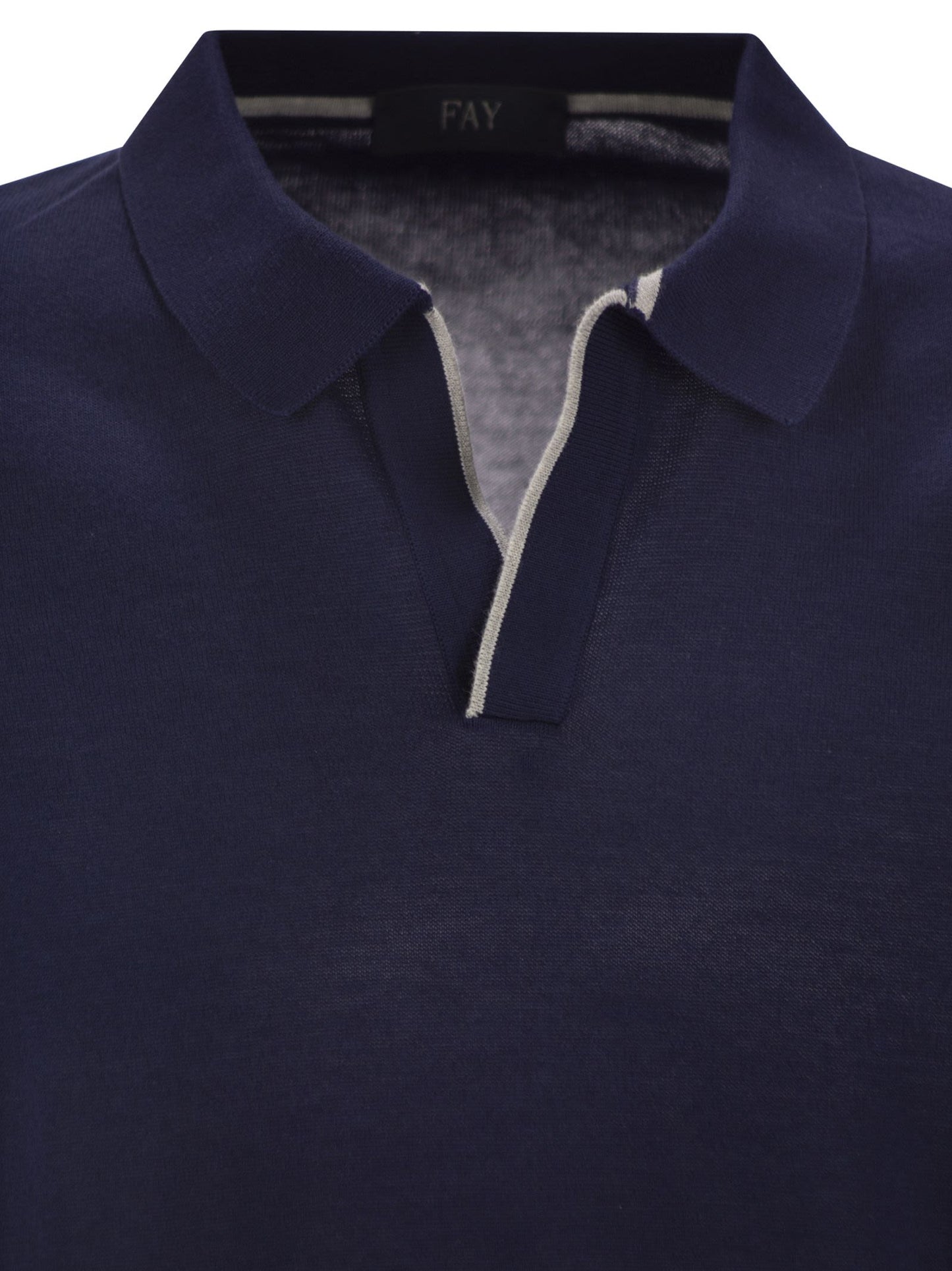 Fay Men Cotton Buttonless Polo Shirt