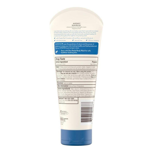 Aveeno Active Naturals Skin Relief Overnight Cream, Intense Moisture, 7.3 fl oz