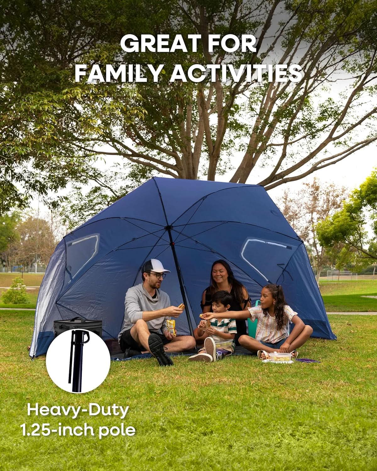 9ft Heavy Duty Outdoor Umbrella With UPF 50 Privacy Panels
