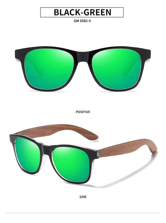 Black Business Men Sunglasses Mirror Sun Glasses For Male Wooden Temples Sunglass For Men New Retro Eyewear Eyeglasses Vintage Summer Design Outdoor Sunglasses