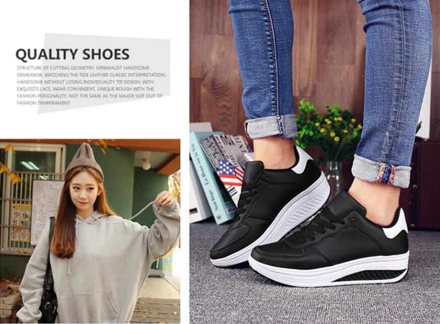 Black Breathable Waterproof Leather Casual Sports Flat Low Top Comfortable Women's Sneakers