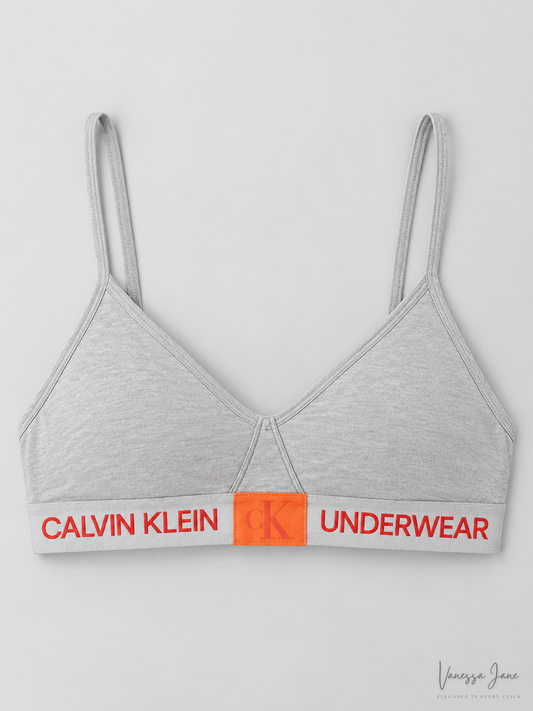 Calvin Klein Womens Monogram Unlined Triangle Bralette