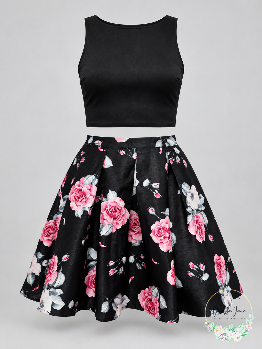 Sequin Hearts Juniors 2-Pc. Crop Top and Floral-Print Skirt,Size 5