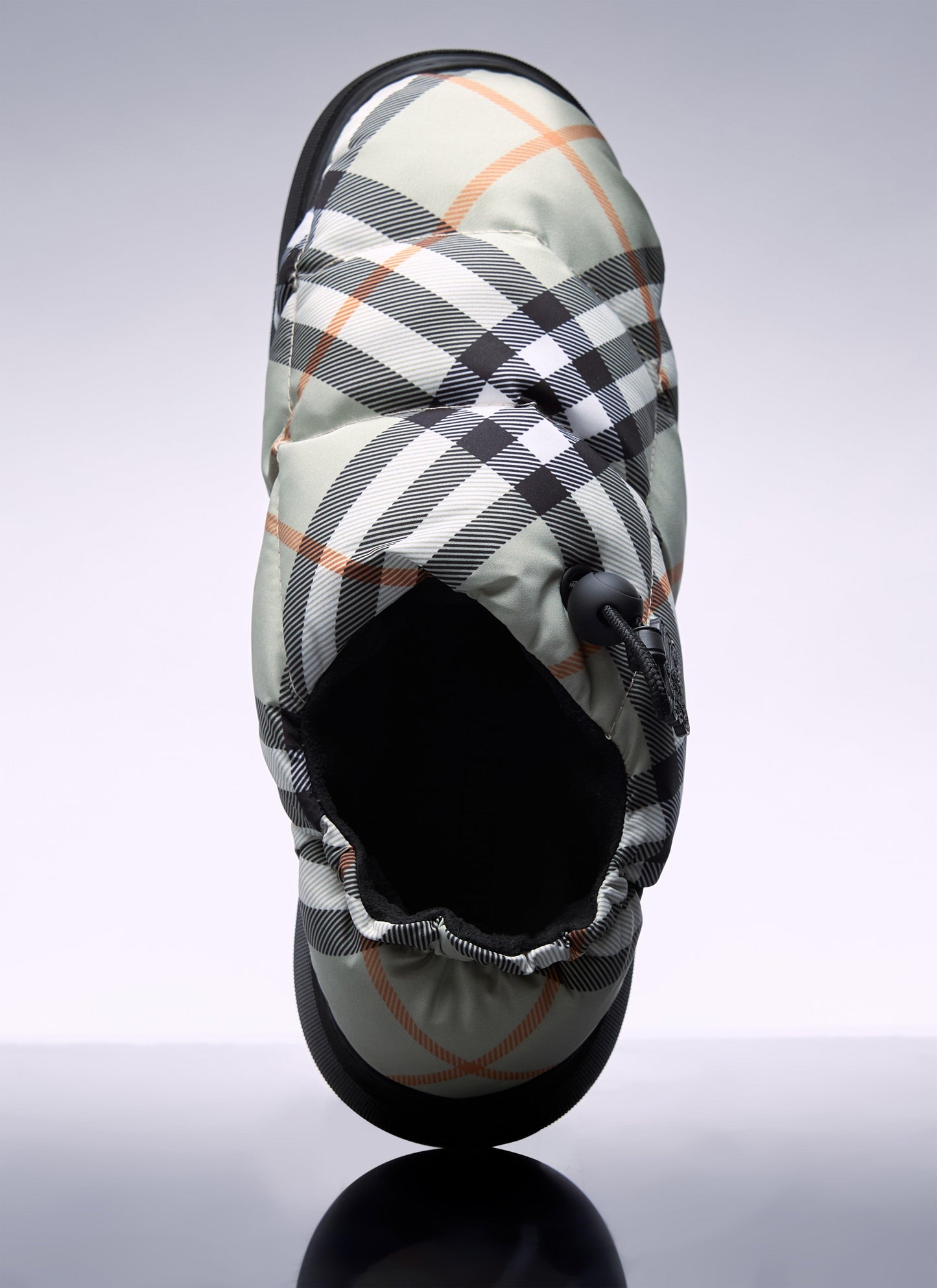 Burberry Women Check Nylon-Blend Pillow Mule