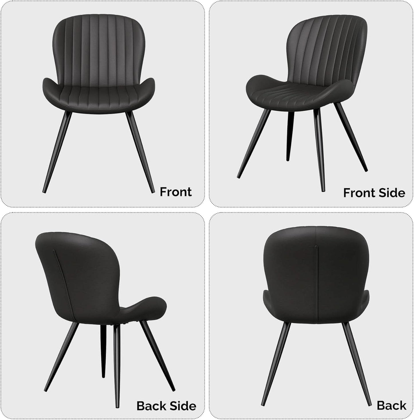 Dining Chairs Set Of 6 Modern Upholstered Black 19 Inch