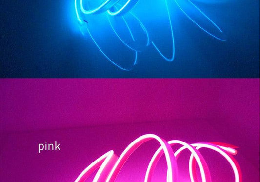Car LED Neon Cold Light Auto Interior Atmosphere Neon Glowing Strobing Electroluminescent Wire Lights Neon Light USB 5V with Fuse Protection for Automotive Car Interior Decoration Light Refit Decoration Strips Shine Usb Cigar Lighter Driver