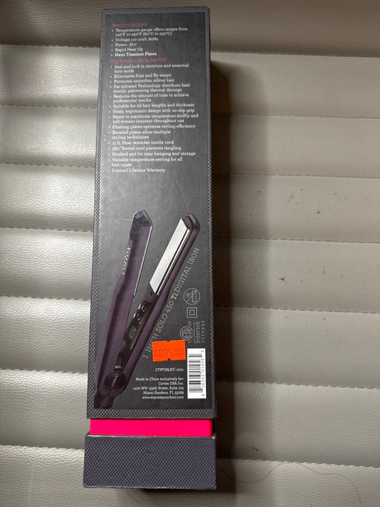 Cortex Solo Digital Analog Titanium Flat Iron, Black, 1 Inch