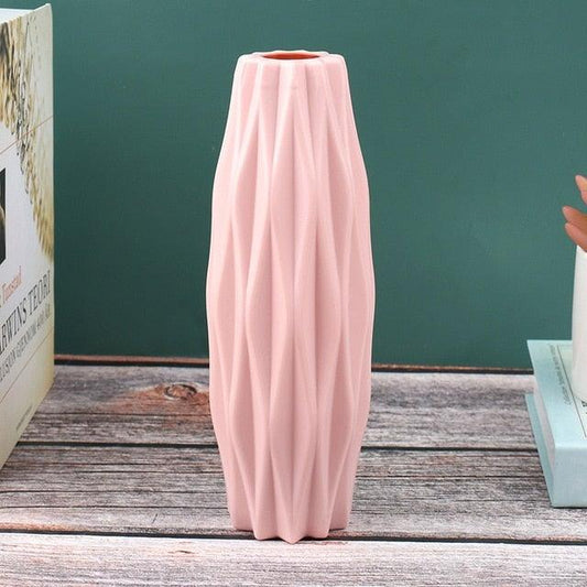 Creative Flower Vase White Imitation Ceramic Flower Pot Home Decor Plastic Vase Centerpieces and Events Ornamnet Decoration For Wedding Home Office Party Hotel Yard Restaurant Patio Festive Furnishing