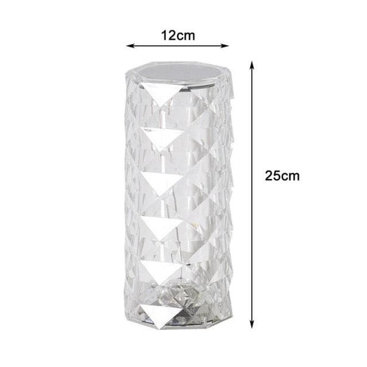 Crystal Table Lamp Rose Light Projector 3/16 Colors Adjustable Romantic Diamond Atmosphere Light USB Bedroom Touch Night Light Decorative Table Lamp Cute Study Lamps for Bedroom Décor