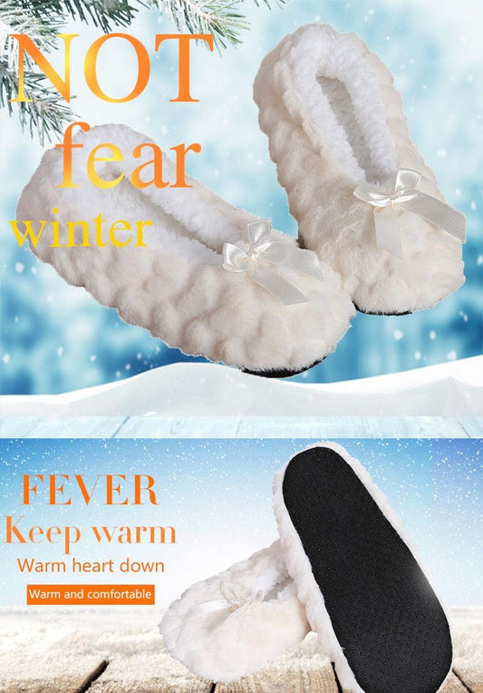 Cute Indoor Home Slippers Warm Soft Plush Slippers Non-Slip Indoor Fur Slippers Solid Color Cute Women Shoes Comfortable Warm Slippers Comfort Plush Fleece Lined House Shoes