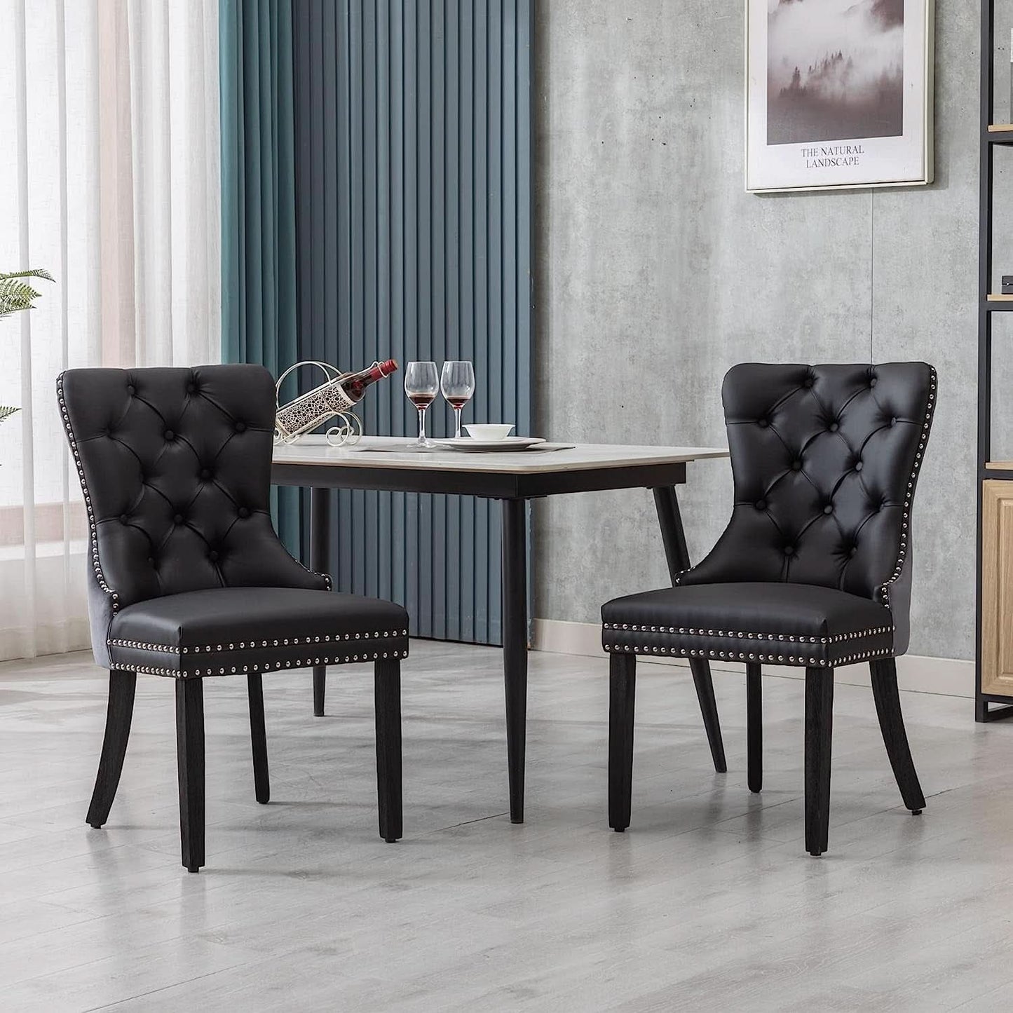 Tufted Velvet Dining Chairs Set of 4 With Acrylic Legs
