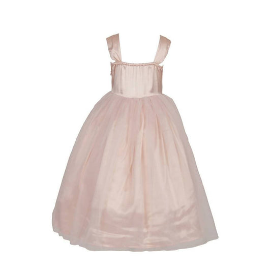 Asmaani Baby Girl's Pink Color Satin Maxi Full Length Dress (AS-DRESS-22029)