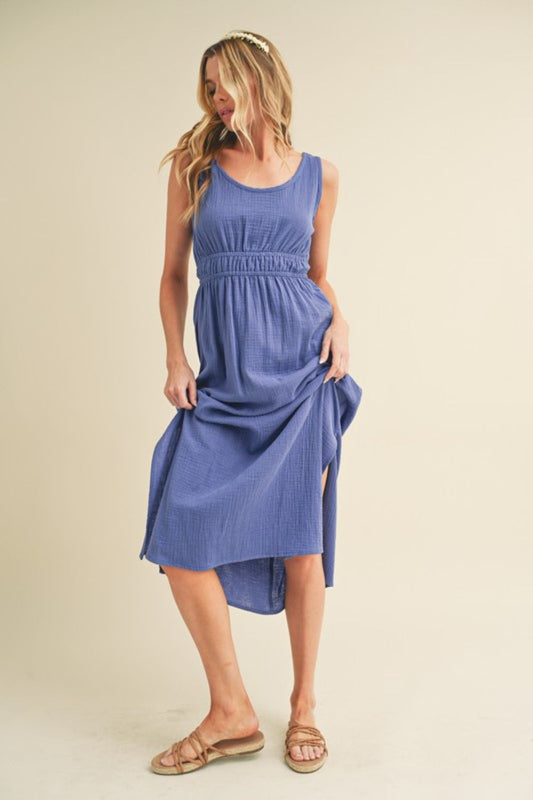 New Summer Side Slit Round Neck Sleeveless Tank Dress For Women – Versatile, Comfortable & Stylish for Warm Weather
