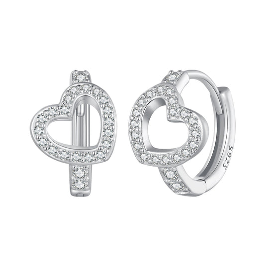 925 Sterling Silver Blue Pavé Setting CZ Earrings 12x8mm for Women