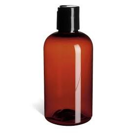 Plastic Amber Bottle 8 Oz x100 Ea