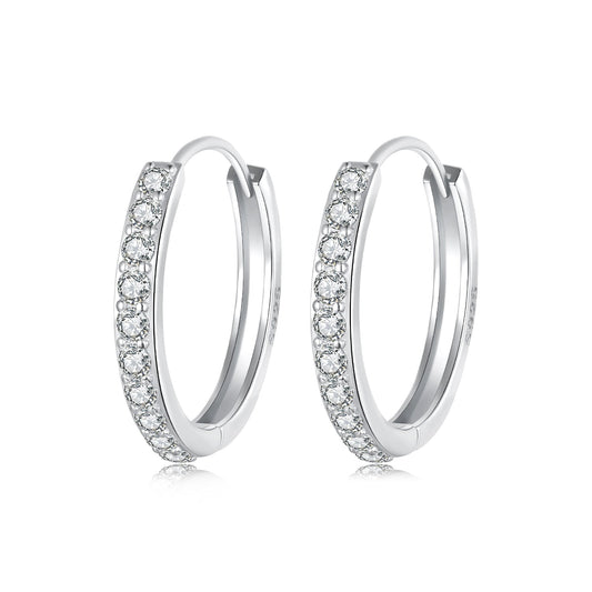 925 Sterling Silver Pavé Setting Gold Plated Earrings for Women