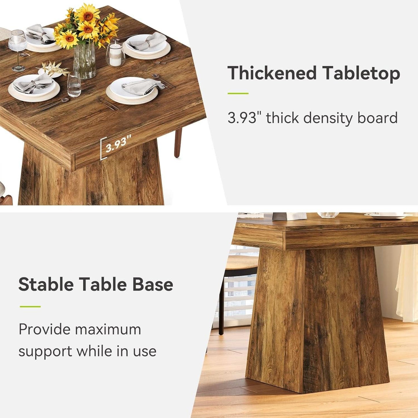 Walnut 31 5 Inch Farmhouse Dining Table For Small Spaces