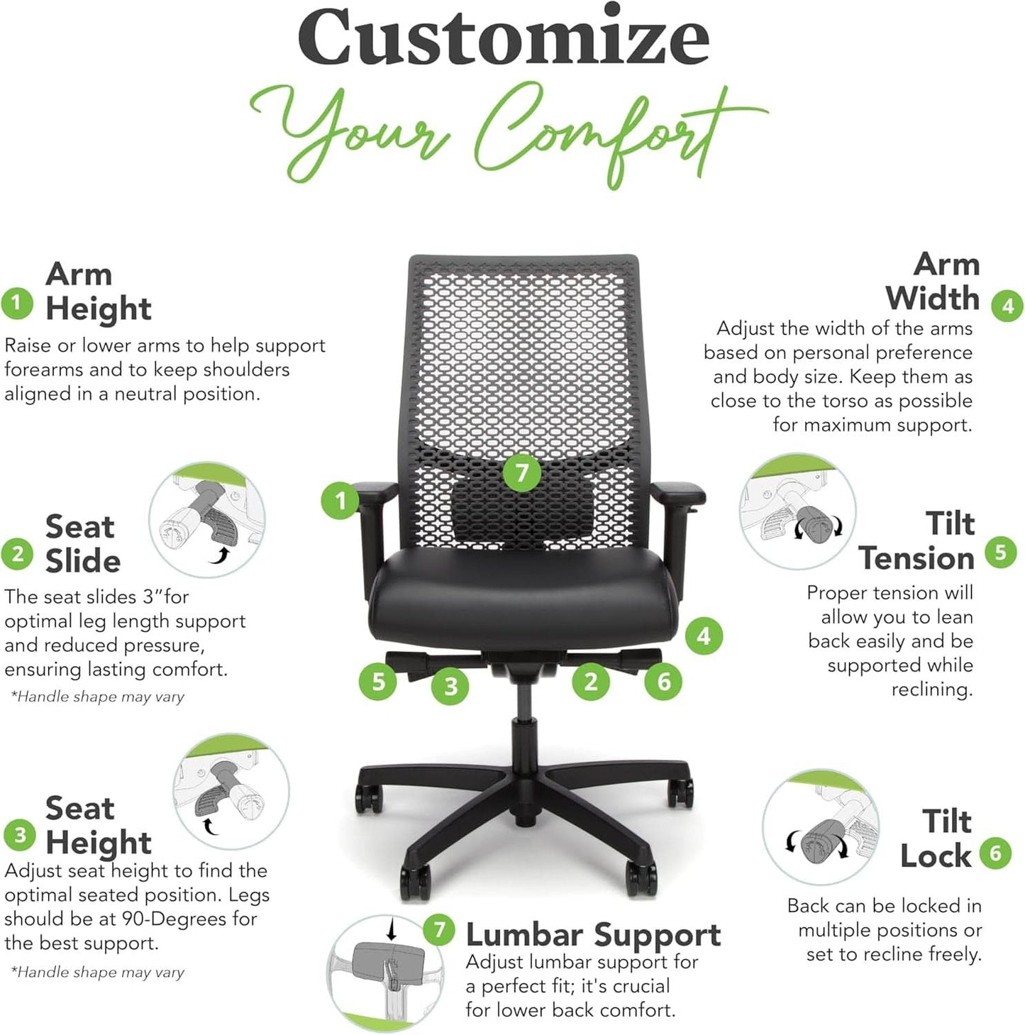 Ignition 2.0 Reactiv Ergonomic Office Chair With Lumbar Support Blue