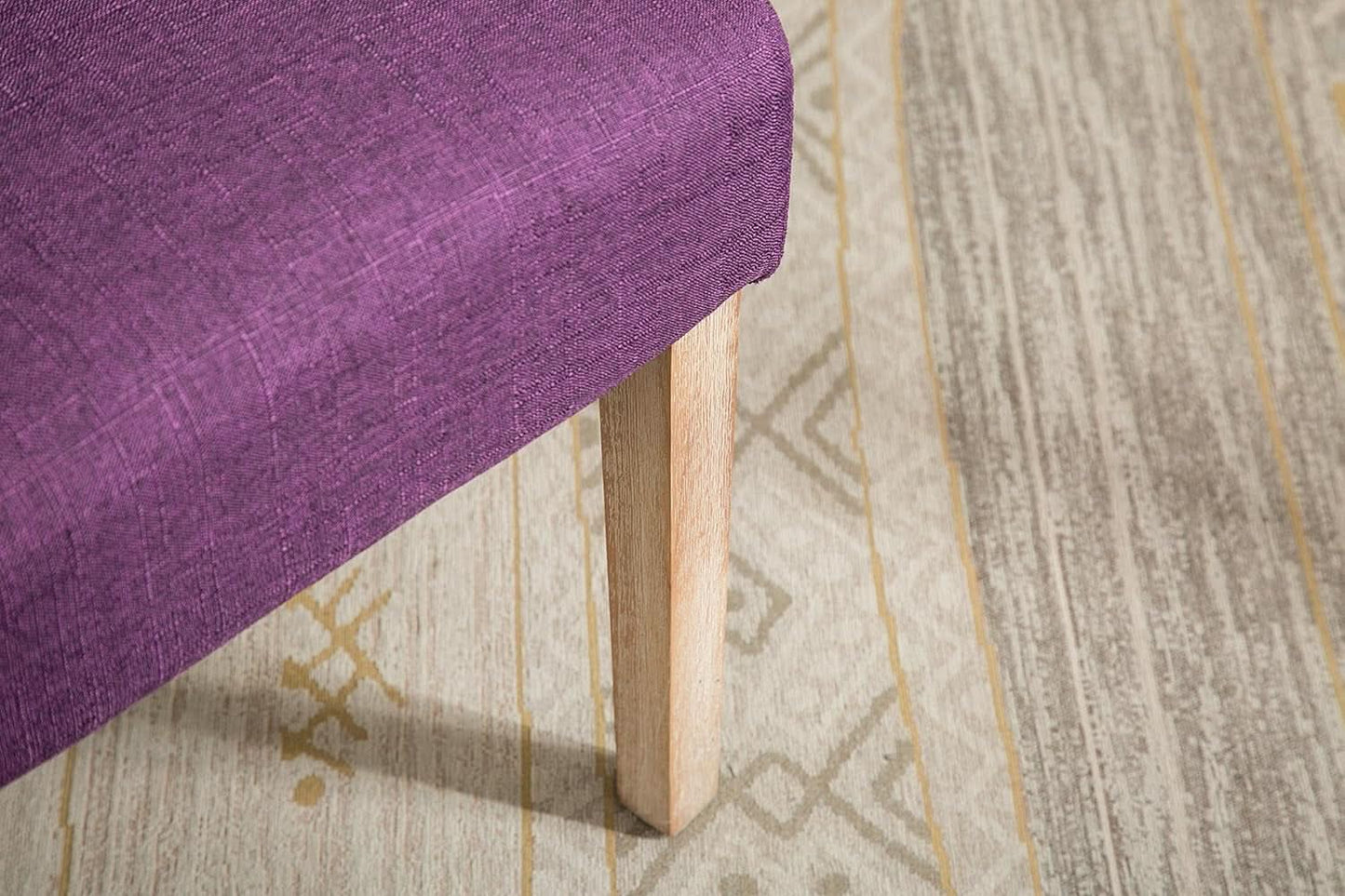 Solid Wood Purple Tufted Parsons Dining Chair Set of 2