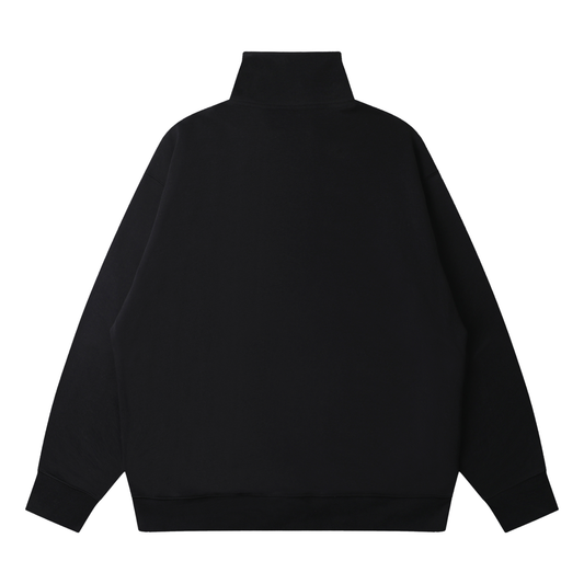 QE Plaid Walkers Quarter-Zip Drop Shoulder Sweatshirt