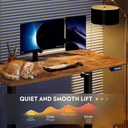Electric Height Adjustable Desk 48x24 With Phone Holder