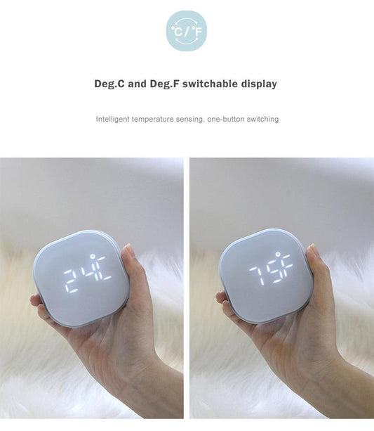 Electronic Square Silent Bedside Alarm Clock Intelligent Temperature Sensing Magnetic Attraction Desk Clock Mini Battery Operated Alarm Clock Home Decor