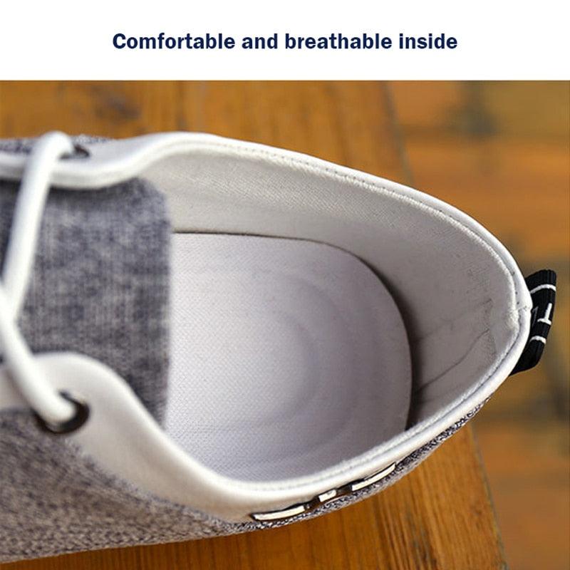 Elegant Casual Lace-Up Linen Cloth Breathable Men's Canvas Shoes