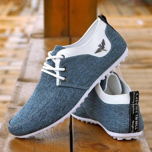 Elegant Casual Lace-Up Linen Cloth Breathable Men's Canvas Shoes