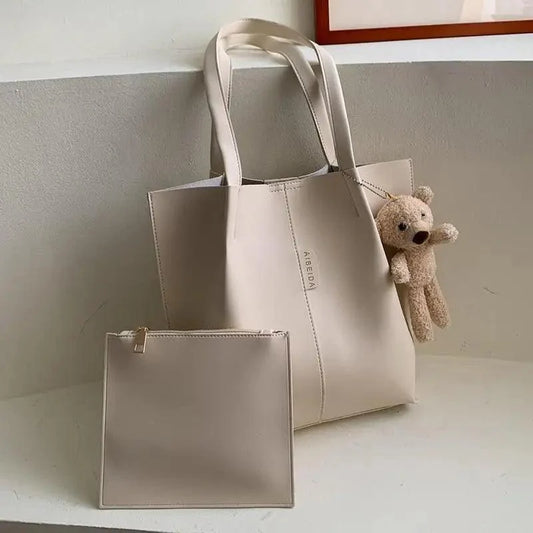 Elegant Ladies 2 piece set / suit Handbag Composite Bag Set Ladies Handbag Large Shoulder Bag Purse Bag Handbag For Females