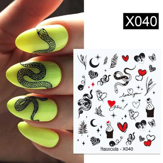 Embossed Nails Sticker 3D Flower Leaves Slider Water Transfer Nail Decals for Nail Art Transfer Sticker 3D Wave Design Decoration for Women Girls Art Stickers Decal Decoration Metallic Curve Strip Line Nail Decor