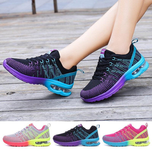Fashion Women Lightweight Running Outdoor Sports Breathable Mesh Lace Up Sneakers