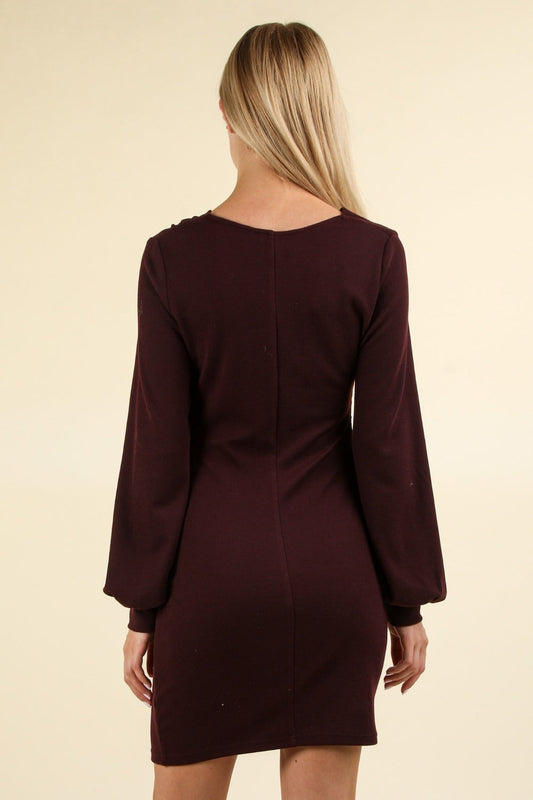 Ruched Detail Bodycon Mini Dress For Women – Figure-Hugging Dress, Elegant, Ruched Dress, Bodycon Dress, Mini Dress, Stylish Night Out Dress