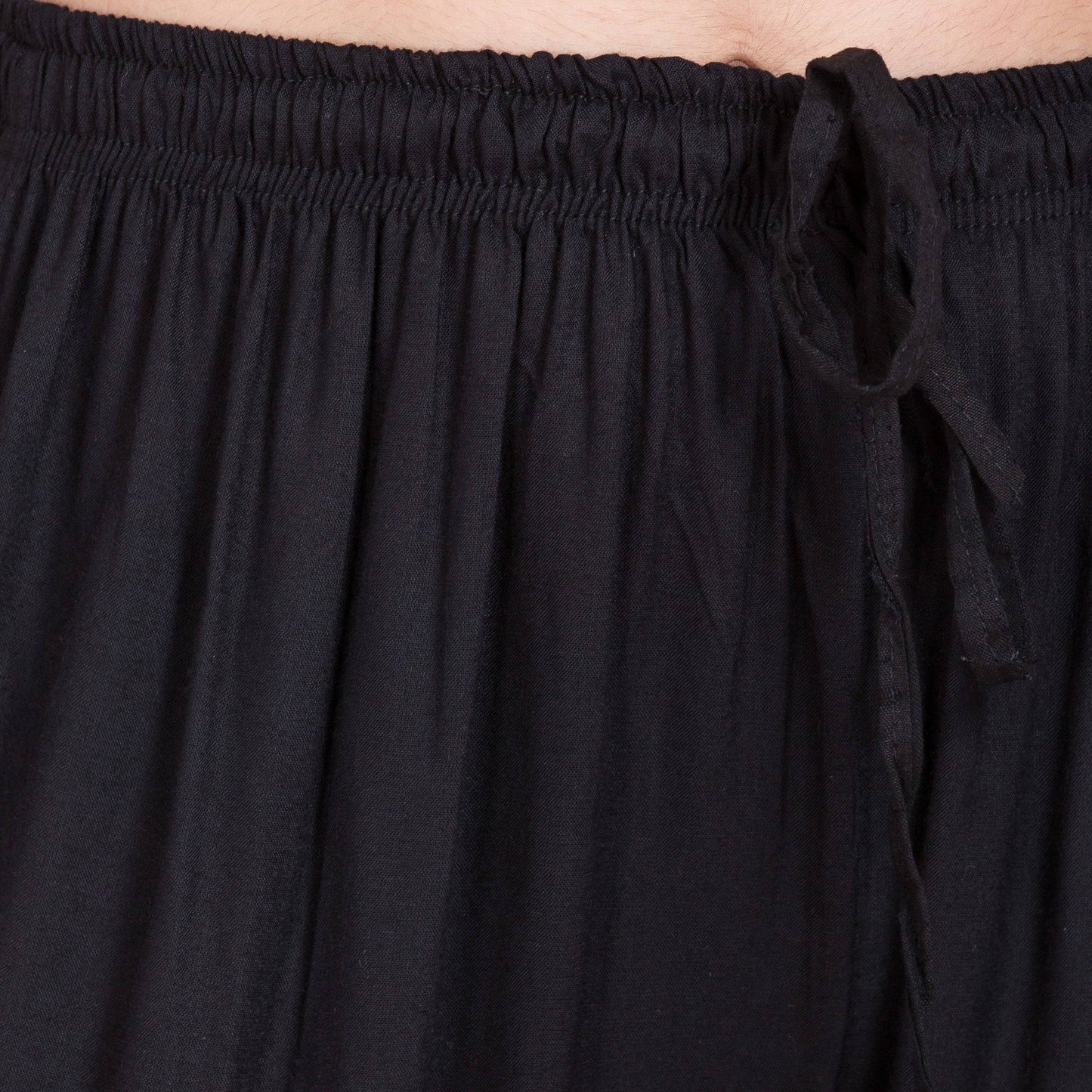 PAVONINE Black Color Solid 3-Panels Flared Sharara