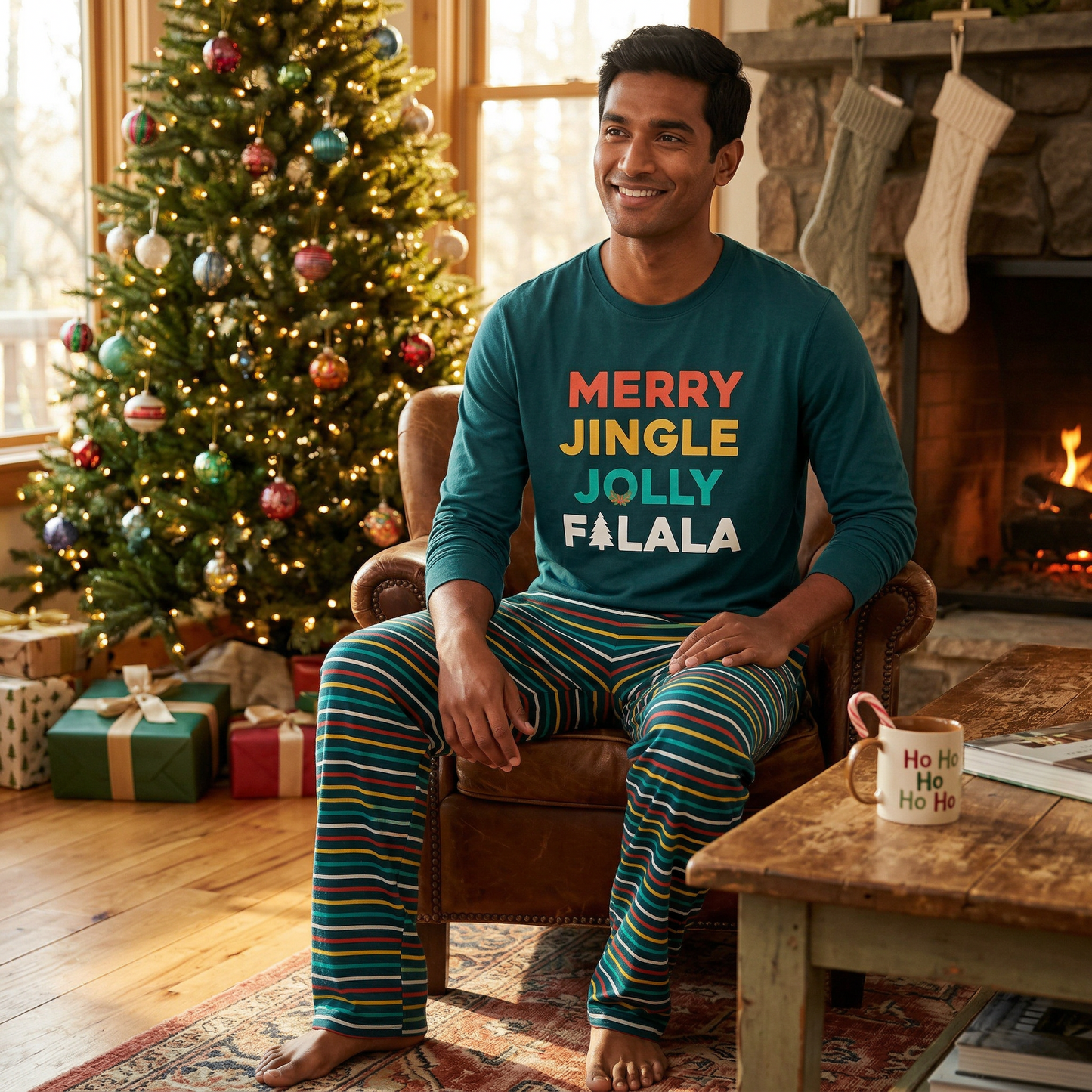Family Pajamas Mens Merry Jingle Pajama Top, Size Small