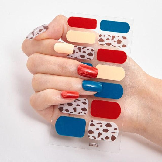 Full Cover Nail Stickers Designer Nail Decals Fashion Five Sorts of Nail Stickers Nail Sticker set Nail Decoration Nail Strips 3D Nail Art Stickers Decal Slider Template Diy Nail Tool Decorations Nail Art Design Self Adhesive Luxury Designer Nail Sticker