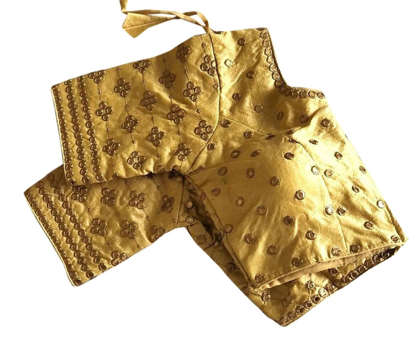 Vamika Golden Banglori Silk Embroidery Blouse
