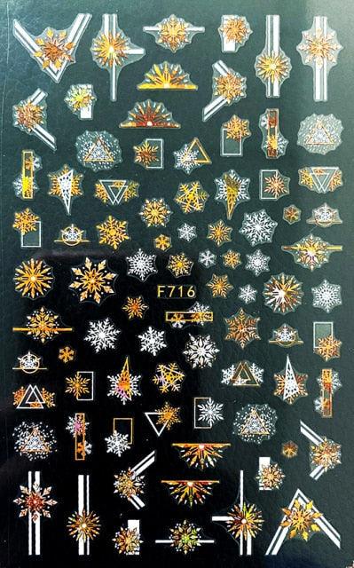 Gold Silver White Snowflakes 3D Nail Stickers Iridescent Self Adhesive Transfer Decals Manicures Art Decoration Slider Nails Decals Sticker Hot Sexy Girl Tip Back Glue Decal Cool Lollipop Self Adhesive Acrylic Tips Tool Decoration