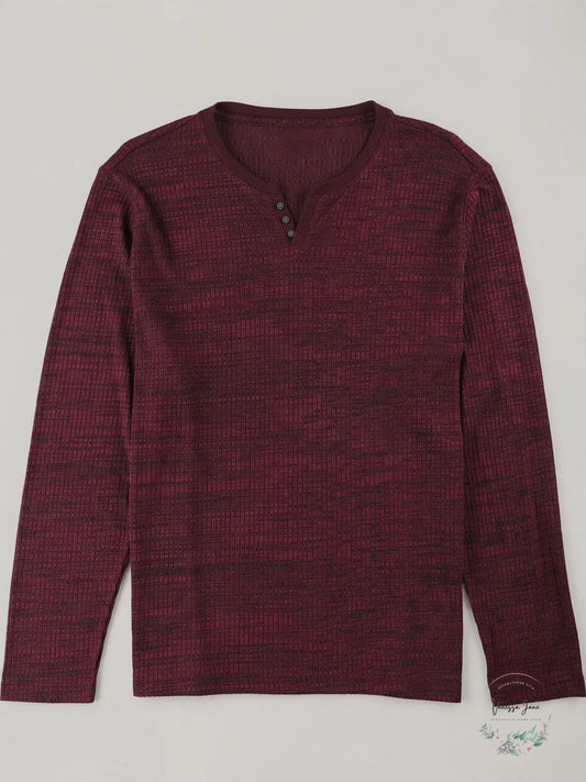 Alfani Mens Textured Space-Dyed Stretch Henley