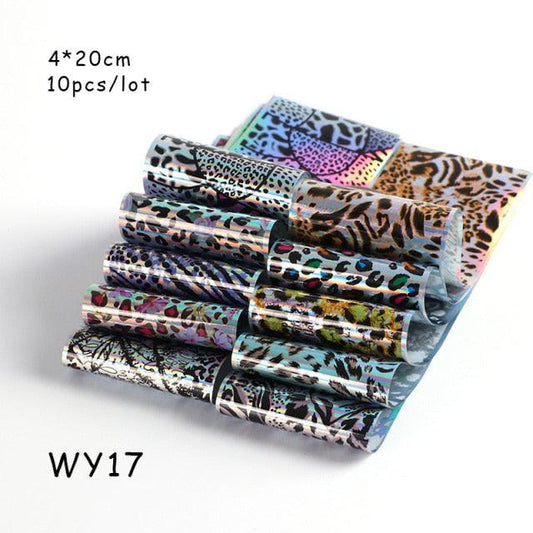 Holographic Nail Foil Transfer Set Sticker Decal Nail Art Foils Designer Marble Nail Decoration Sliders Wraps Manicure Women Kids Girls Manicure Decoration Nail Art Supplies 3D Self-Adhesive Nail Decals Designer Nail Stickers for Acrylic Nails