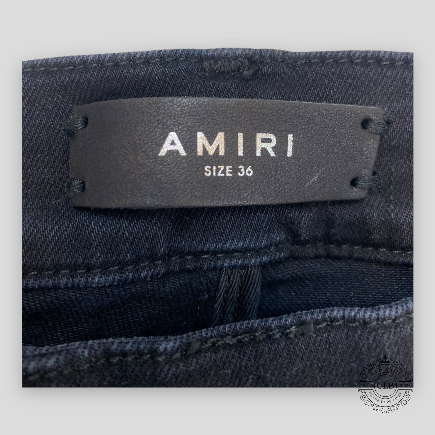 Amiri MX1 Cracked Paint Jeans in Aged Black/Blue