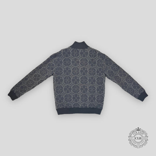 LOUIS VUITTON ZIP THROUGH MONOGRAM FLOWER JACKET - GREY