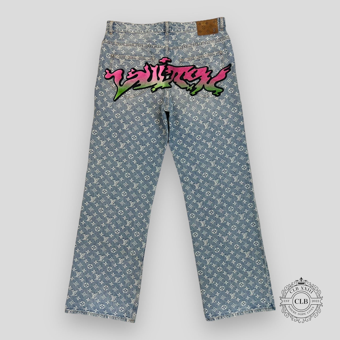 Louis Vuitton Graffiti Monogram Baggy Denim Jeans