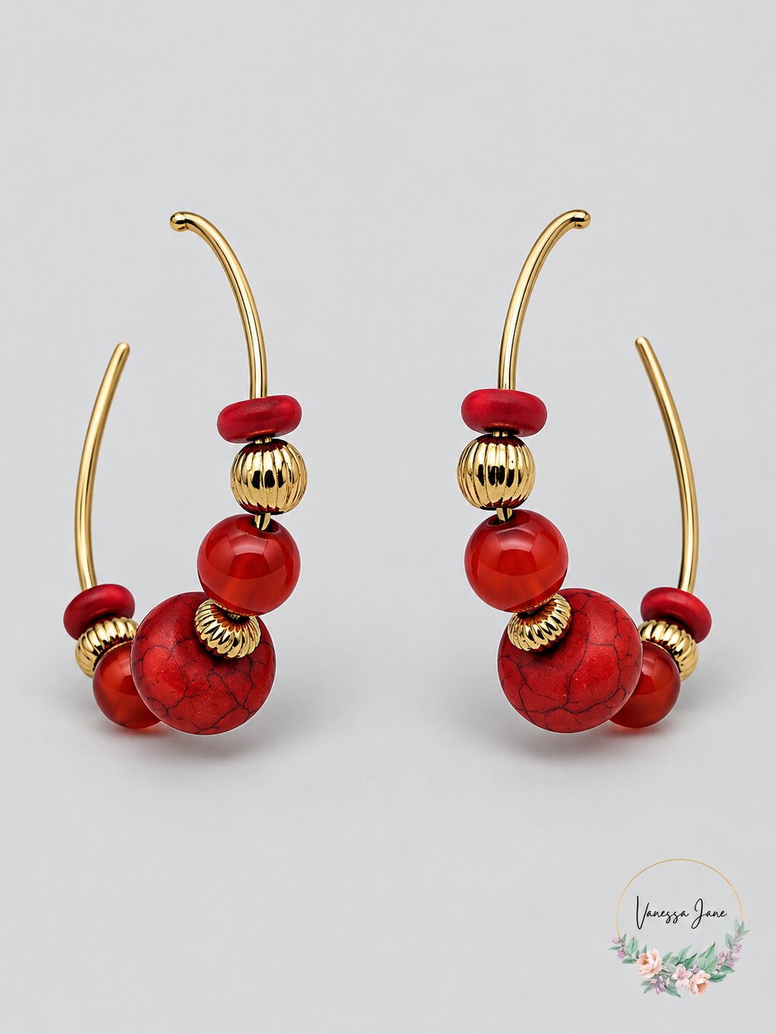 Style and Co. Beaded Hoop Earrings