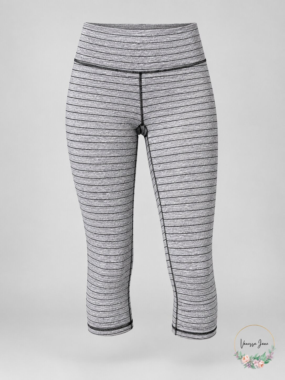 Ideology Striped Cropped Leggings Black, Size XS