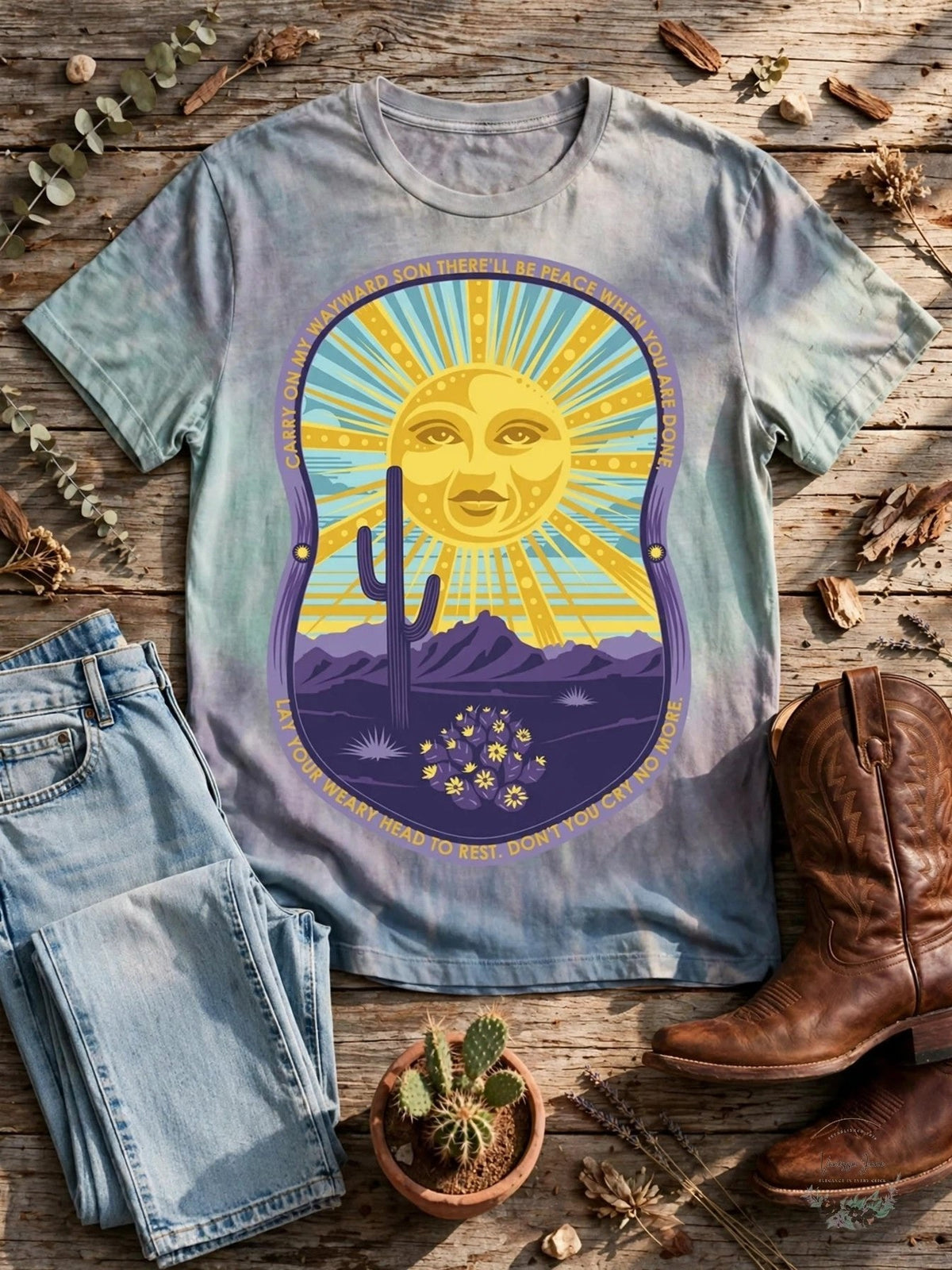 Wayward Son Mens Graphic T-Shirt, Blue, Size XL