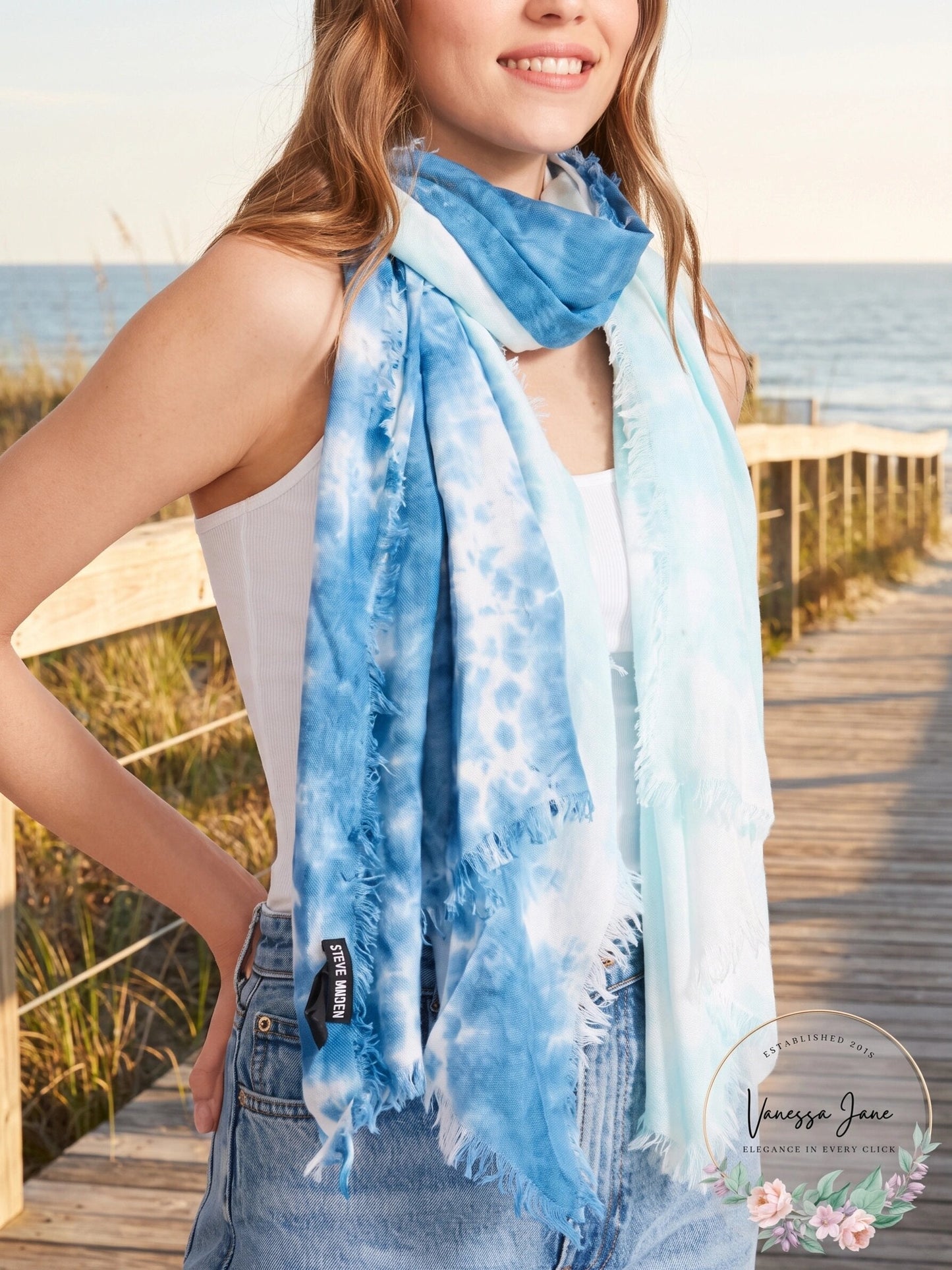 Steve Madden Two-Tone Tie-Dyed Scarf, Various Colors